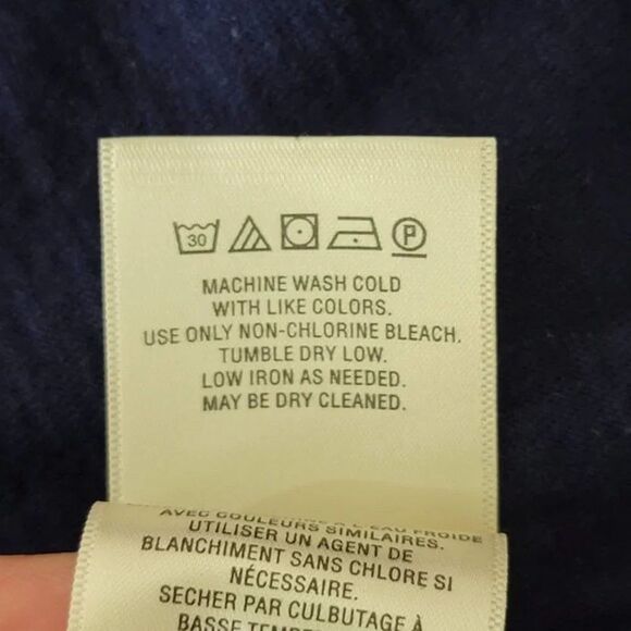 Akemi + Kin Anthropologie Blouse Womans Size M Navy Blue Cotton - Picture 11 of 12